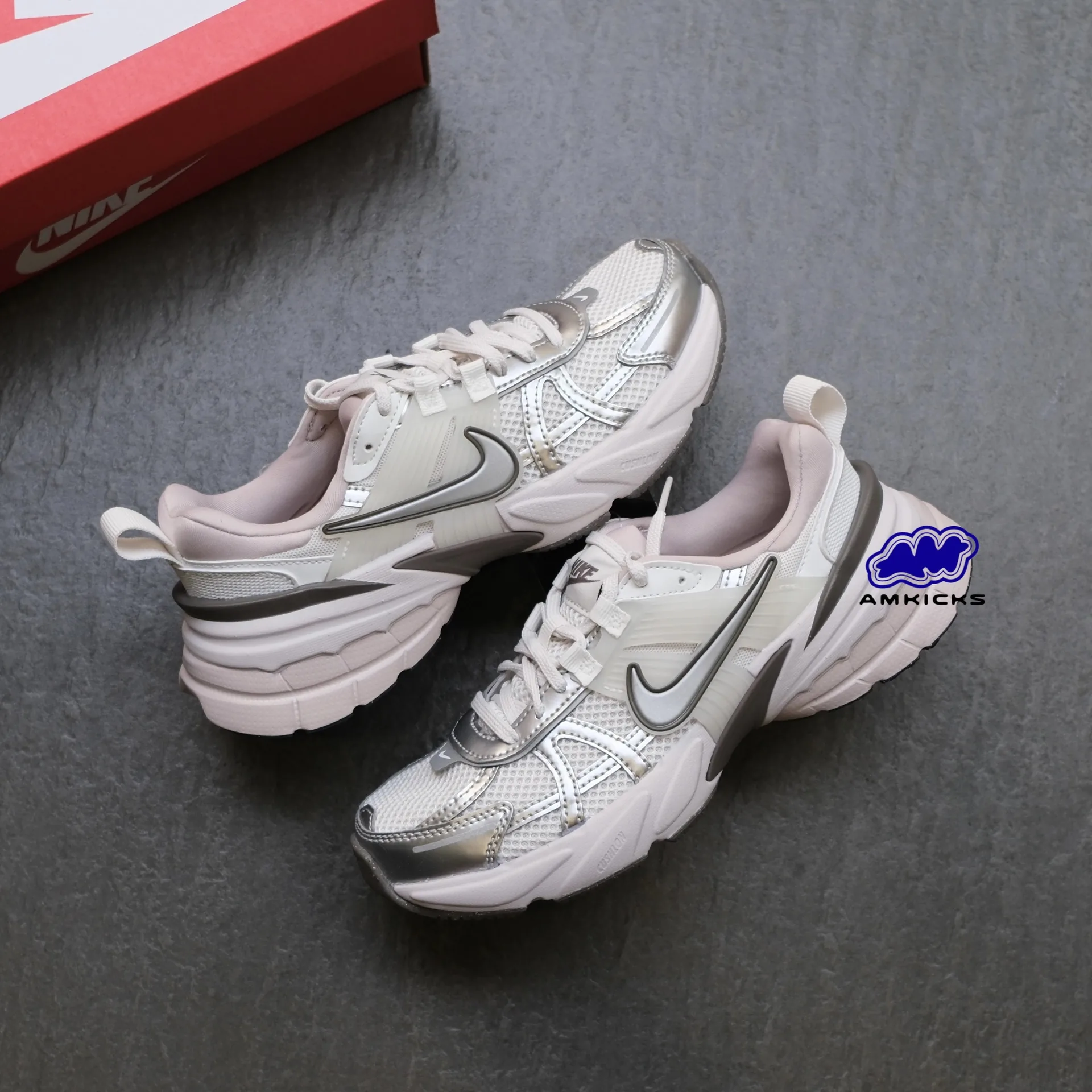 Nike V2K Run "Platinum Tint Summit White Cave Stone Metallic Silver"