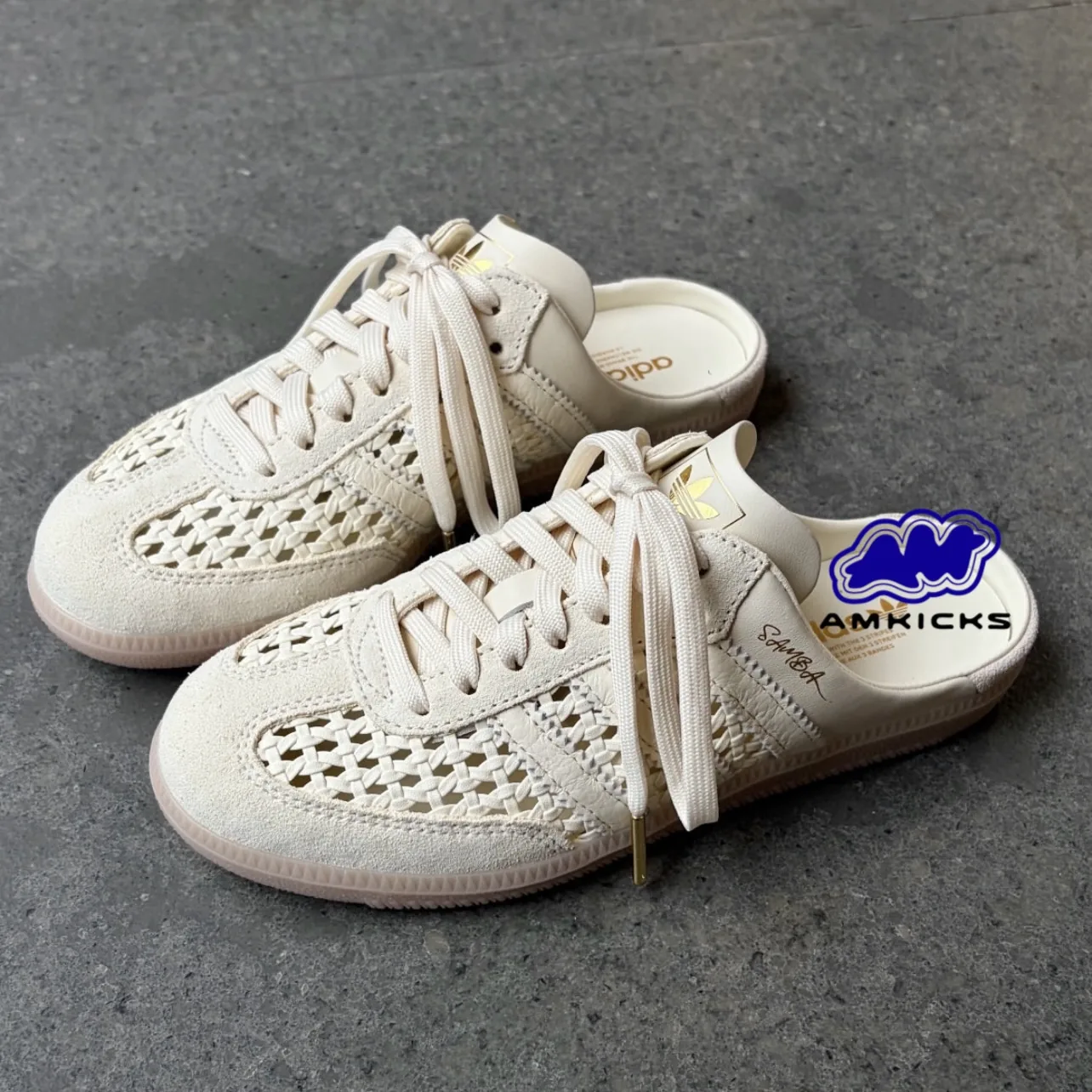 adidas Samba Mule Woven Basketweave Cream White