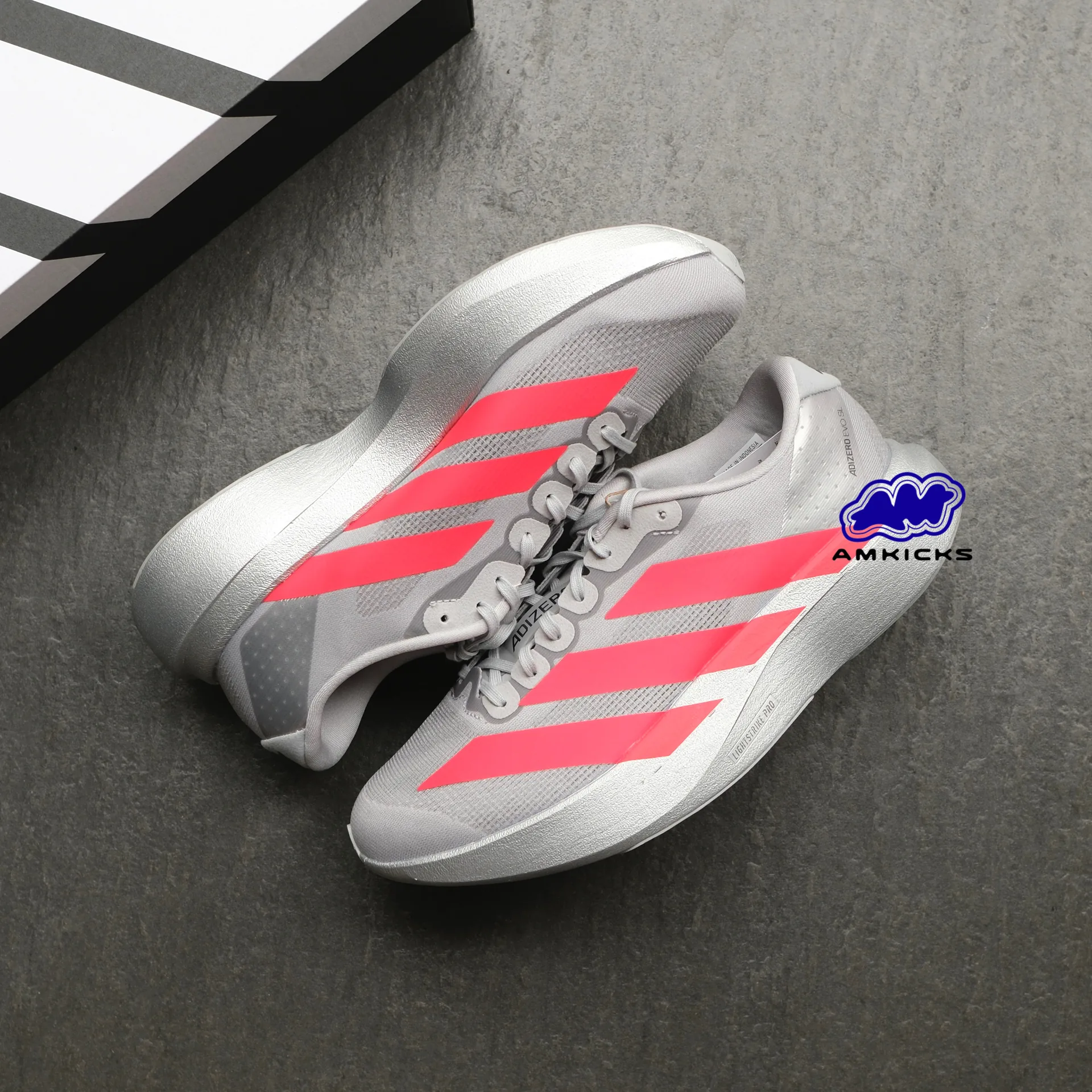 adidas Adizero Evo SL "Silver Metallic Lucid Red"