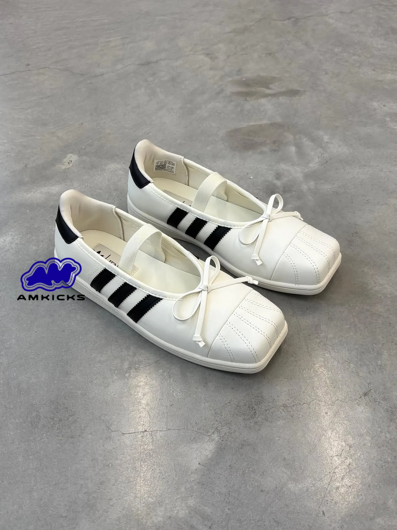 adidas Superstar Square Toe Ballet "JENNIE Off White Black"