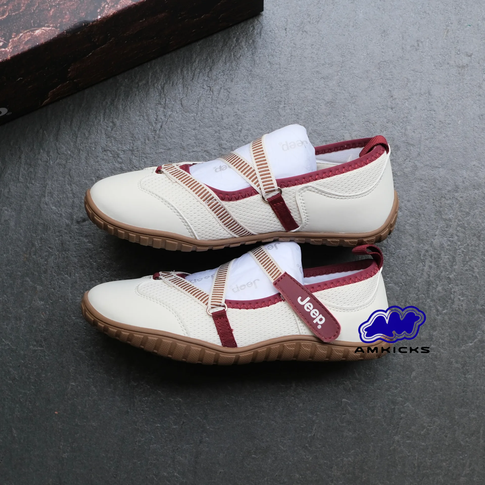 Jeep Mary Jane Sandals – Beige Red