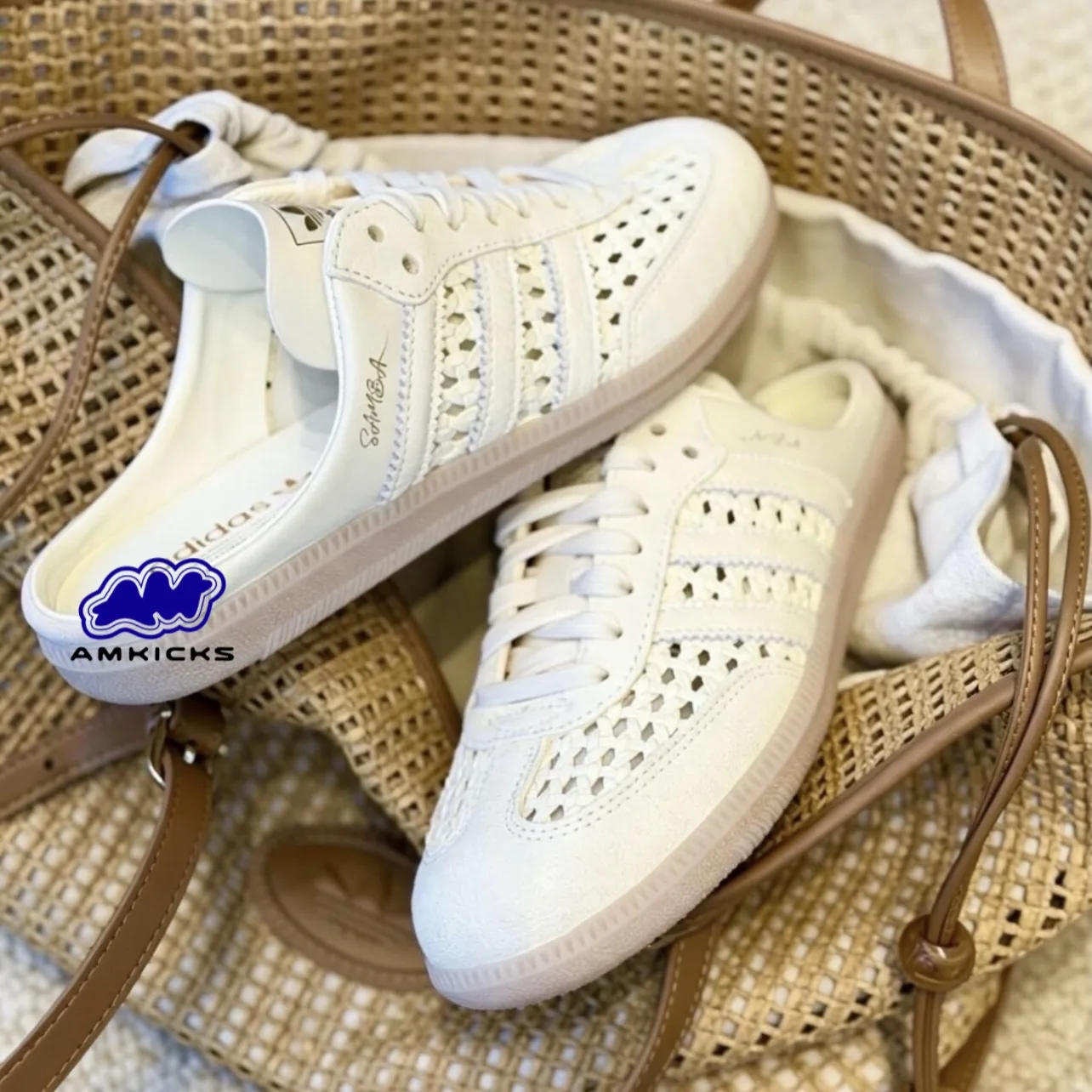 adidas Samba Mule Woven Basketweave Cream White