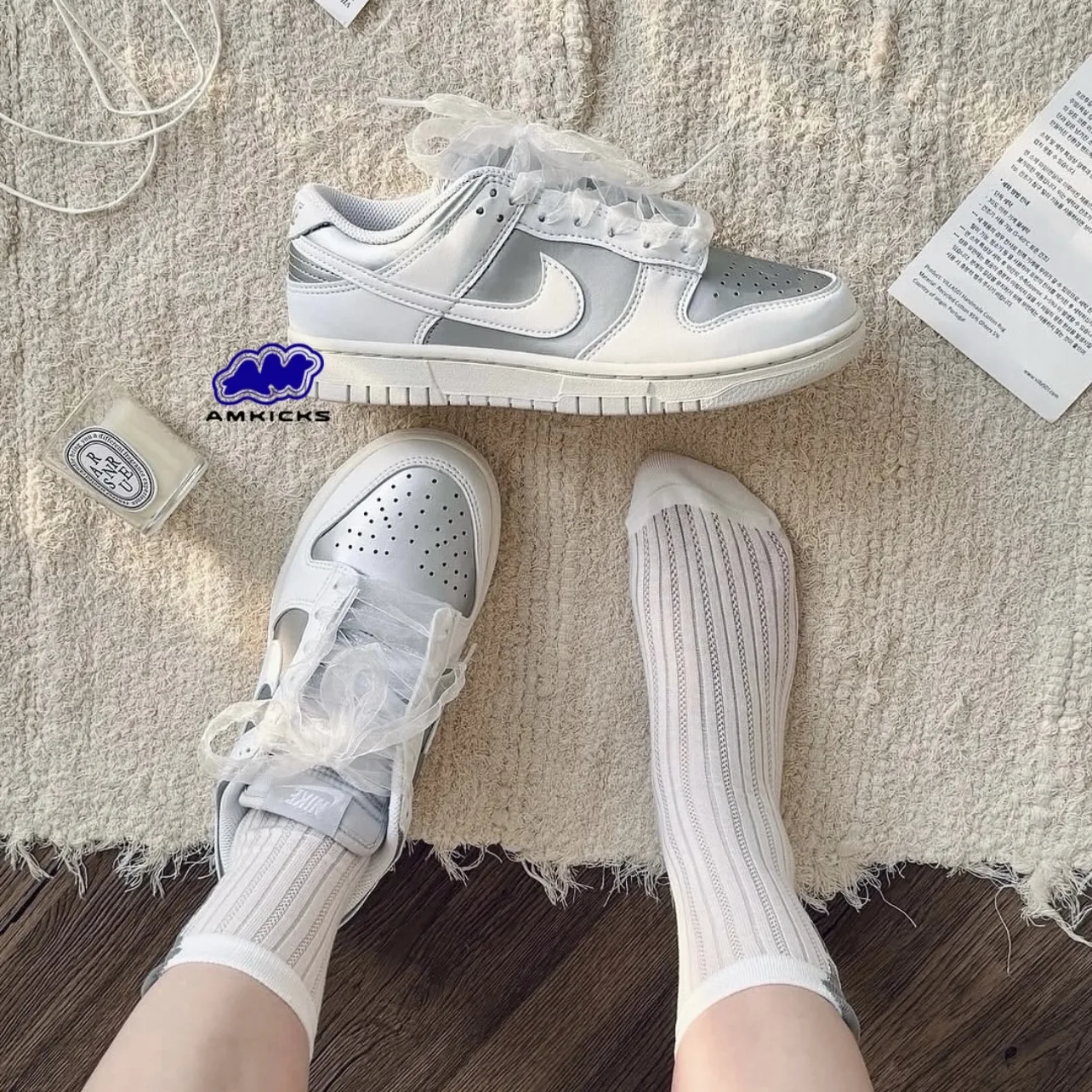 Nike Dunk Low Next Nature Sheer Lace Metallic Platinum