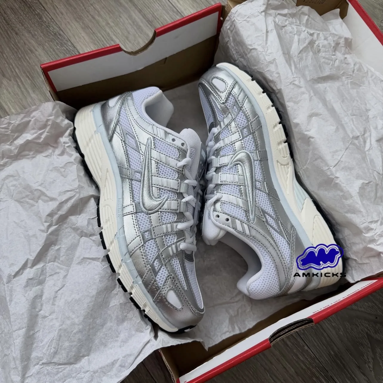 Nike P-6000 "White Metallic Silver Flat Silver Black"