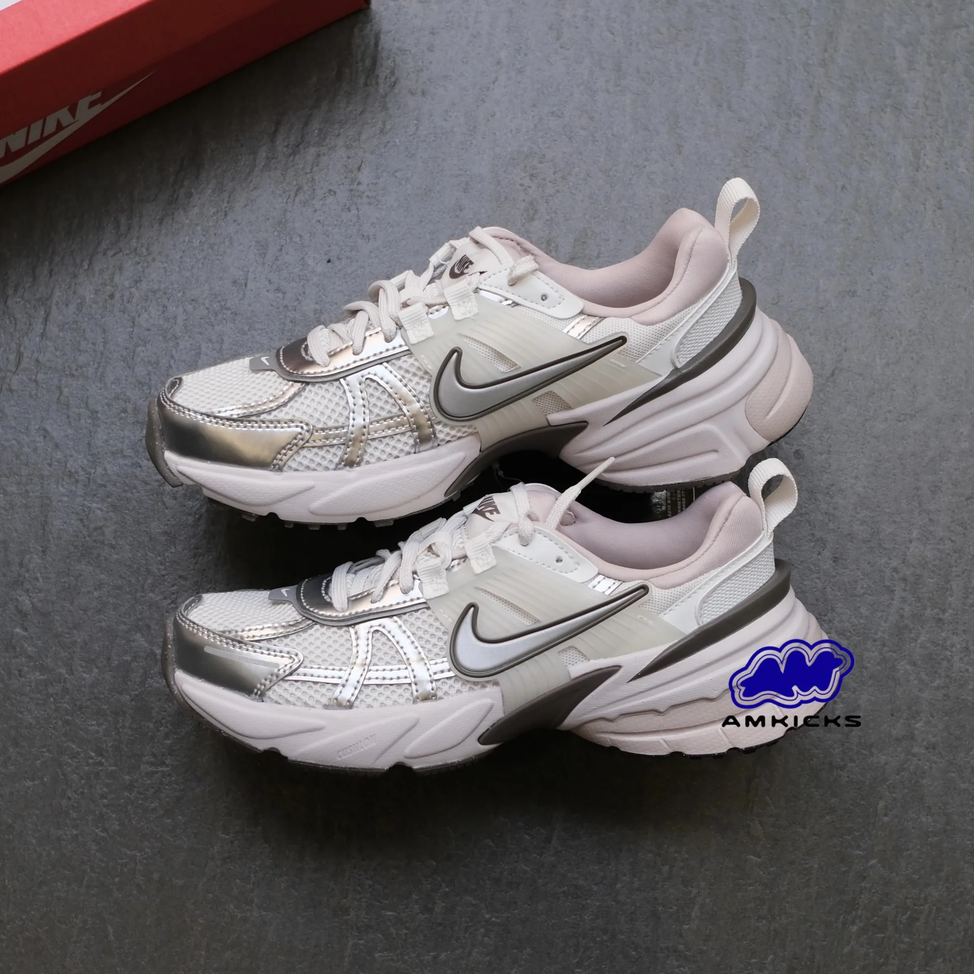 Nike V2K Run "Platinum Tint Summit White Cave Stone Metallic Silver"