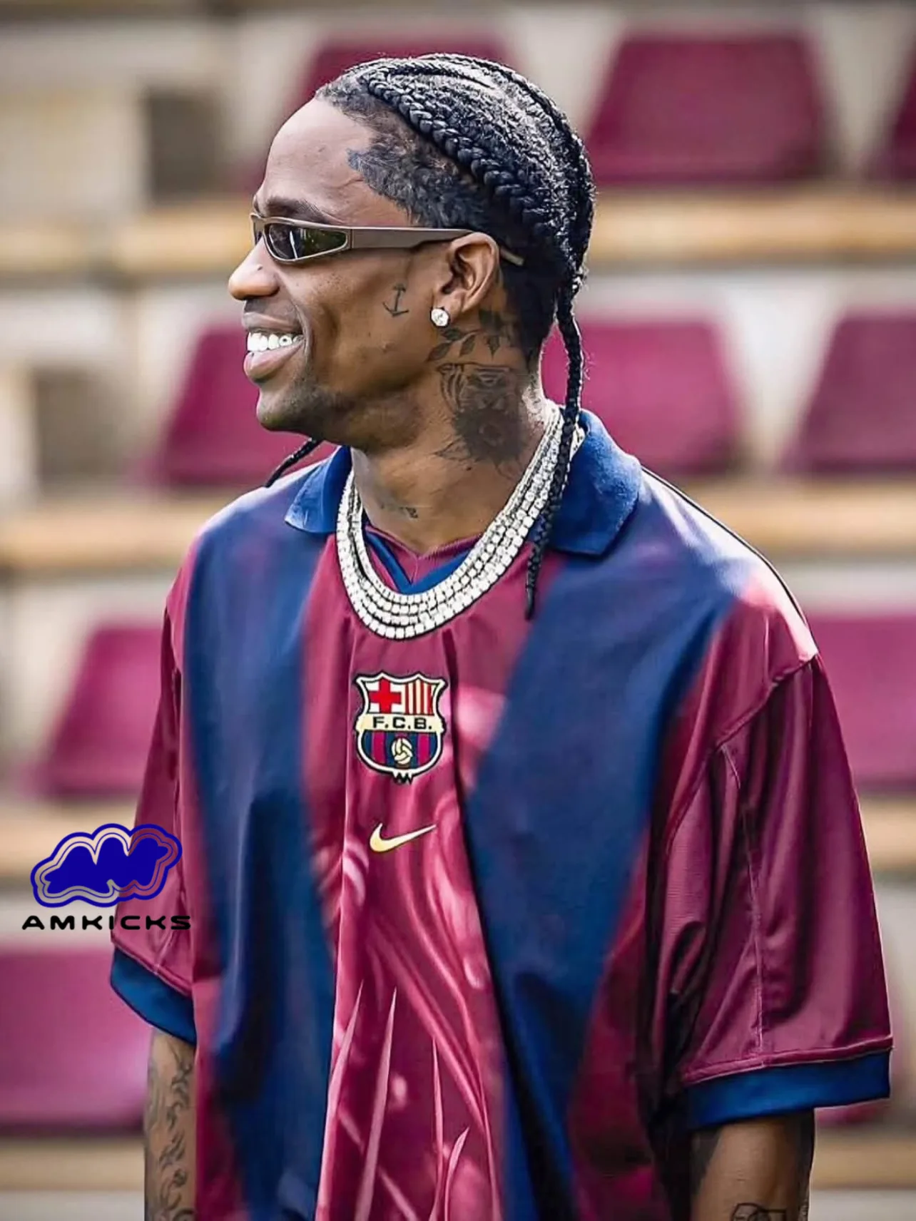 Travis Scott x Nike x FC Barcelona Retro 2000/01 Home Skeleton Jersey Multicolor