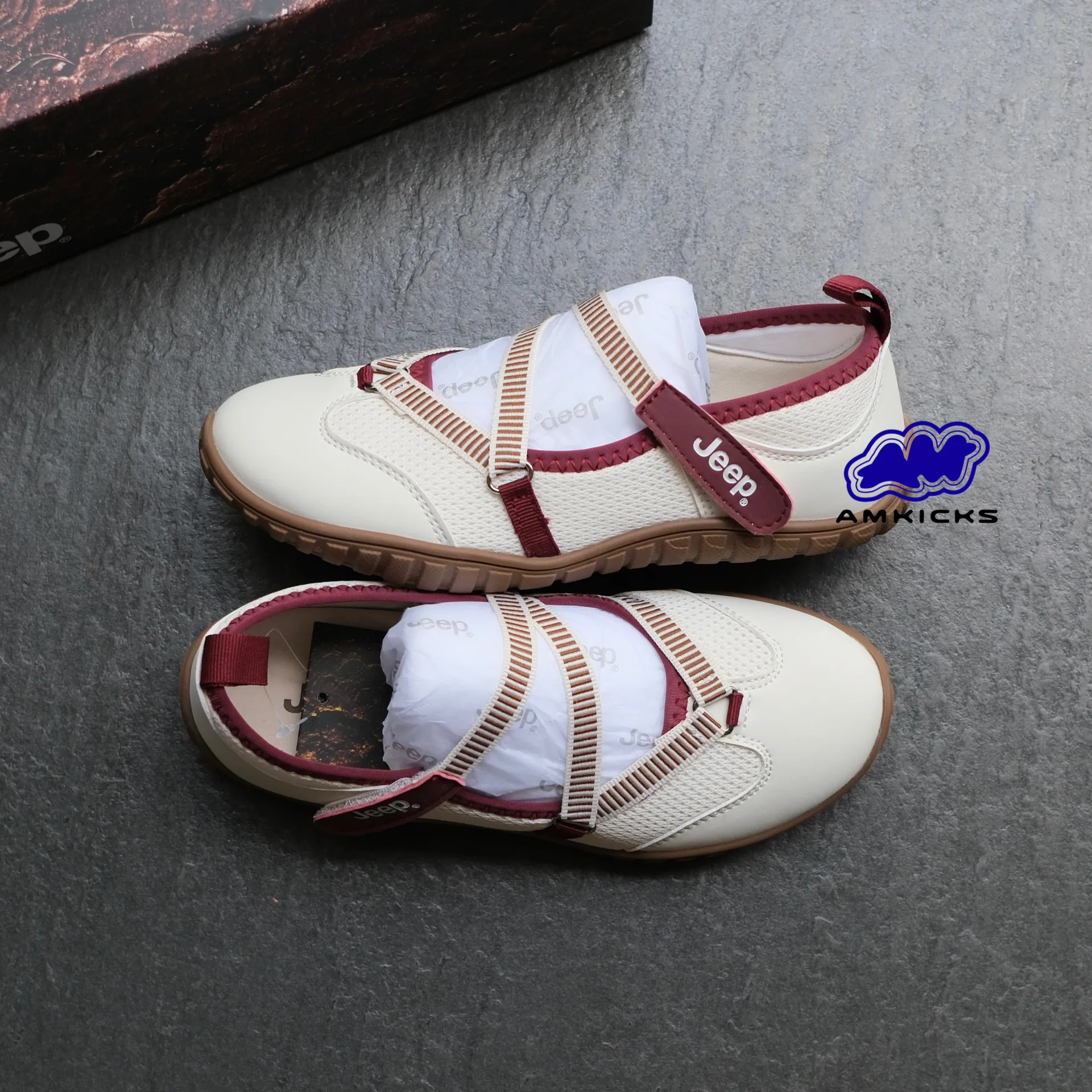 Jeep Mary Jane Sandals – Beige Red