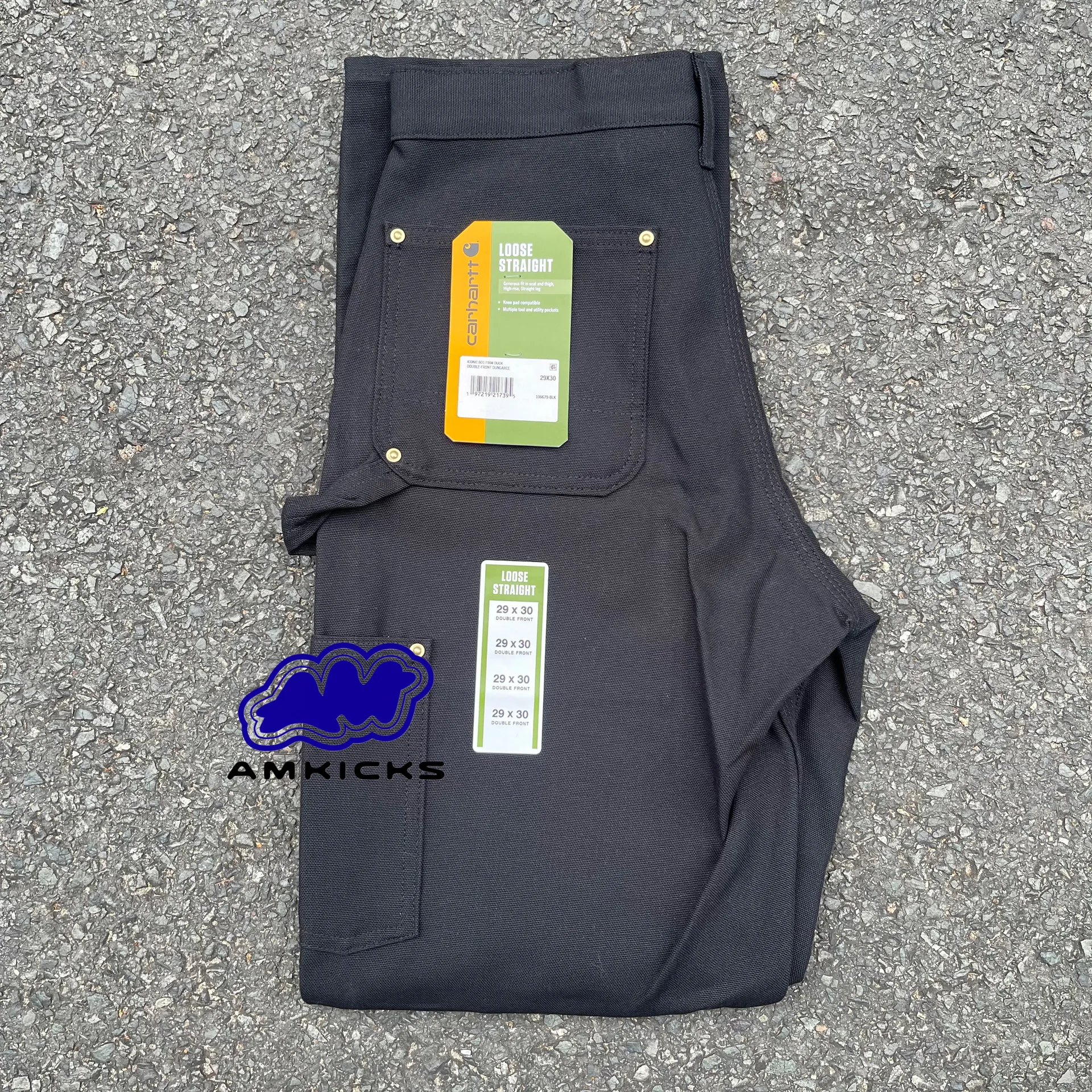 Carhartt Iconic B01 Firm Duck Double-Front Dungaree - Black