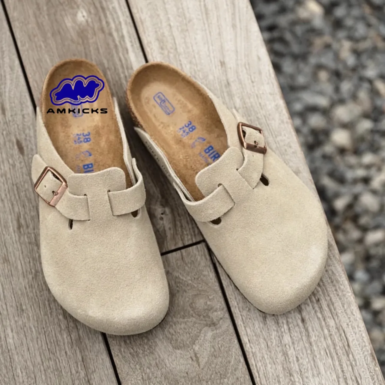 Birkenstock Boston Soft Footbed "Suede Taupe"