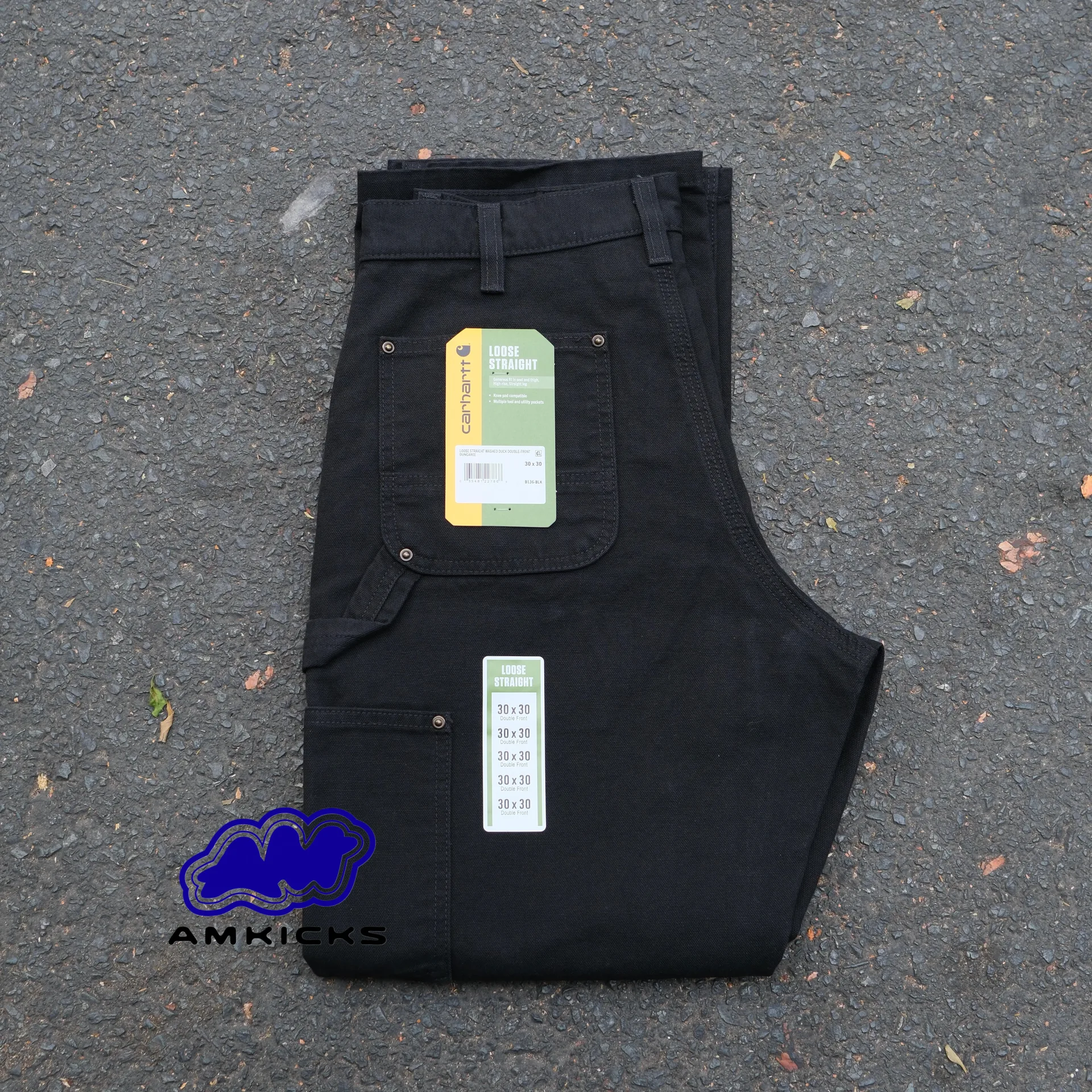 Carhartt Double Knee Black Pants B136 BLK
