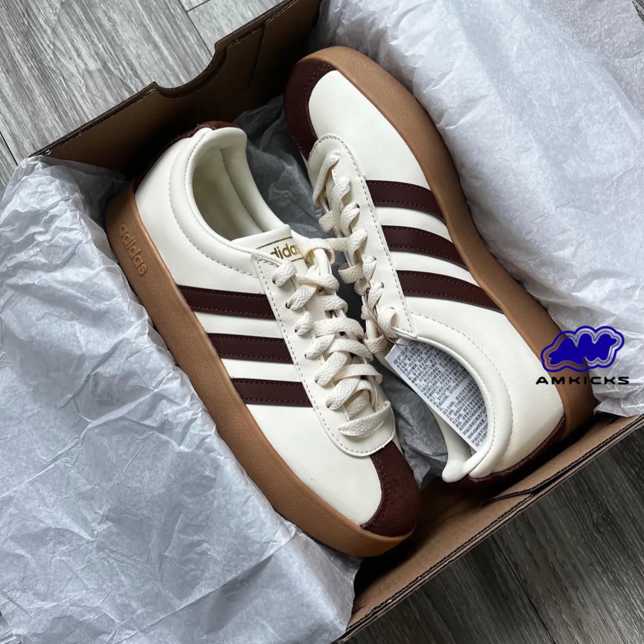 adidas VL Court 2.0 "Cream White Preloved Brown Gum"