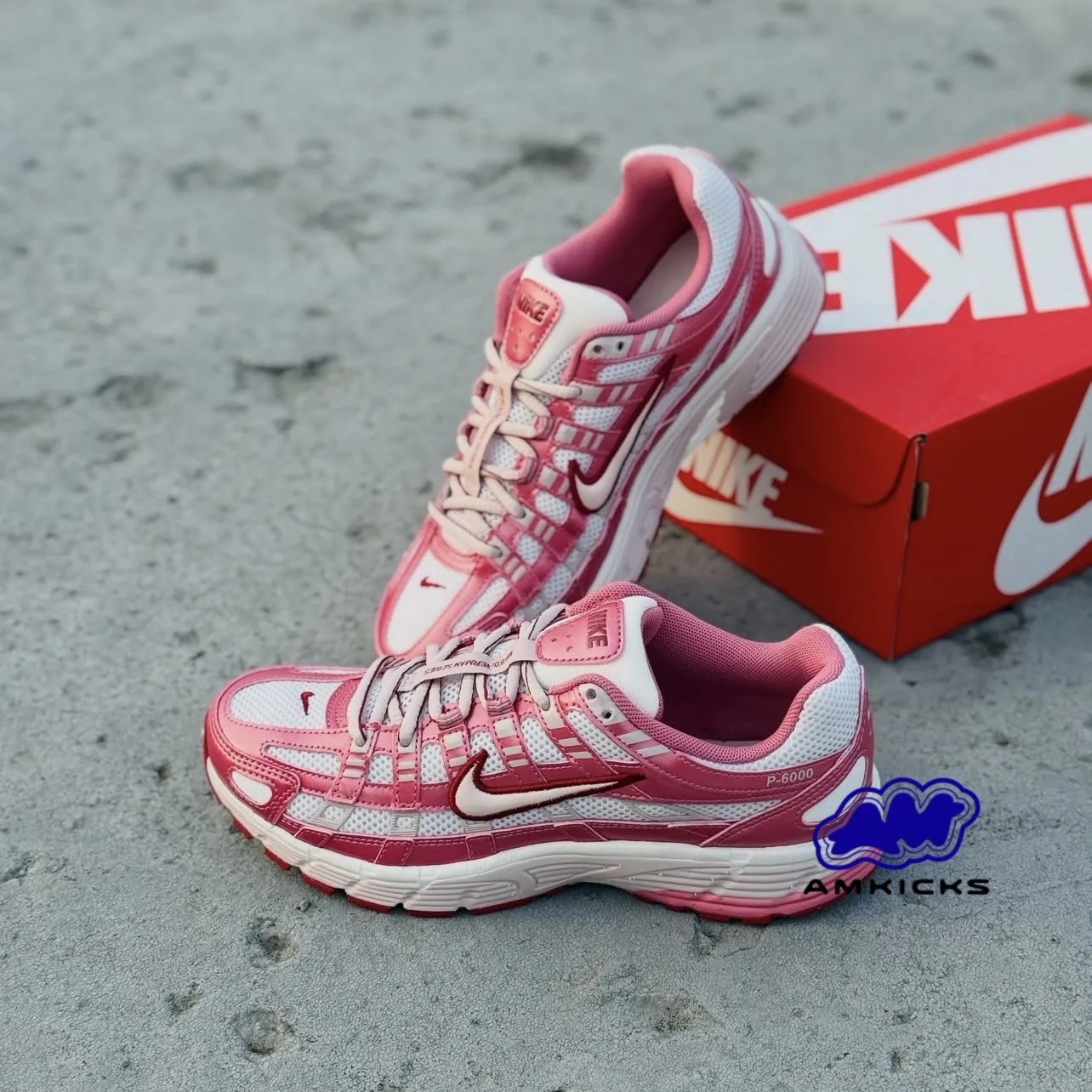 Nike P-6000 "White Silt Red Peony"