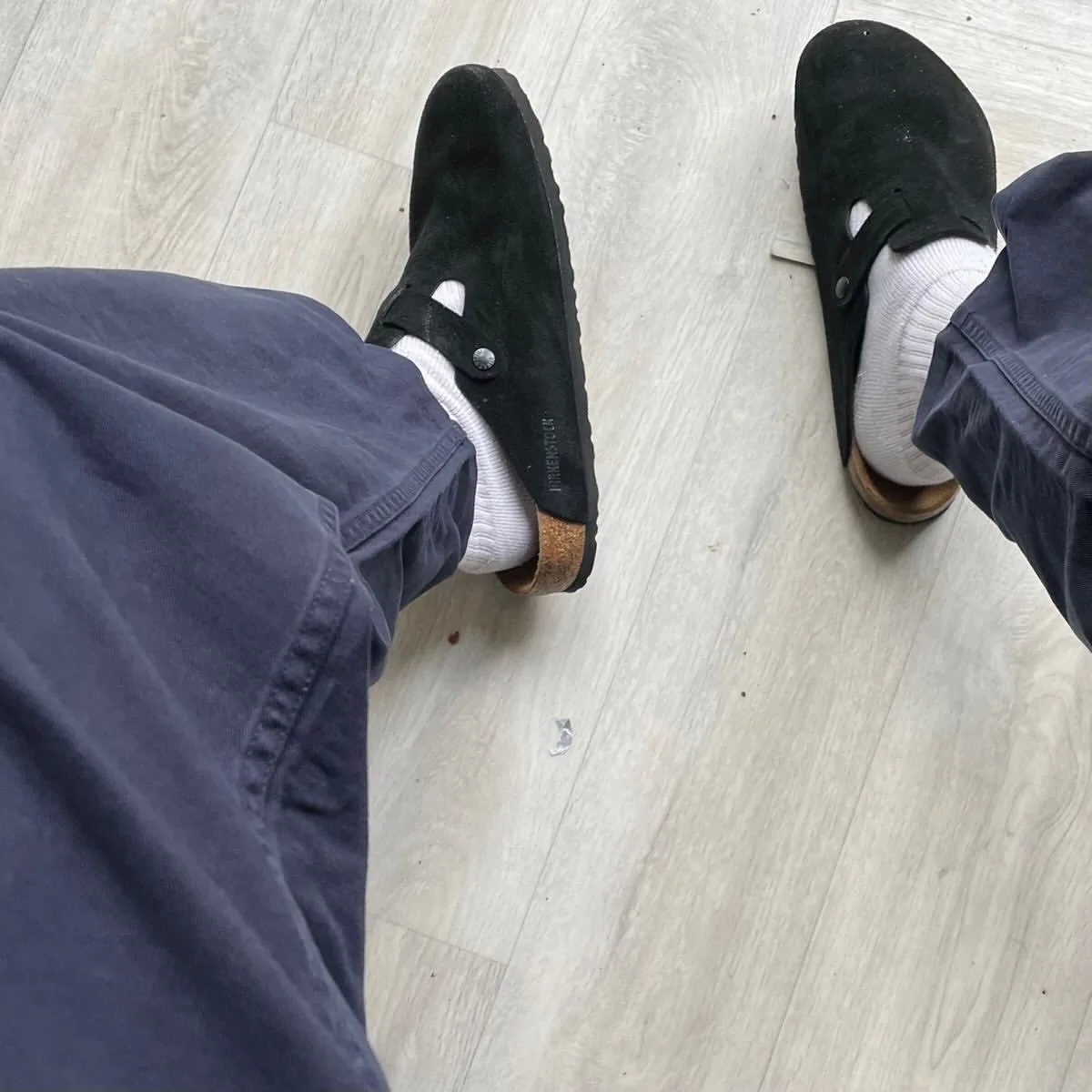 Birkenstock Boston Soft Footbed "Suede Black"