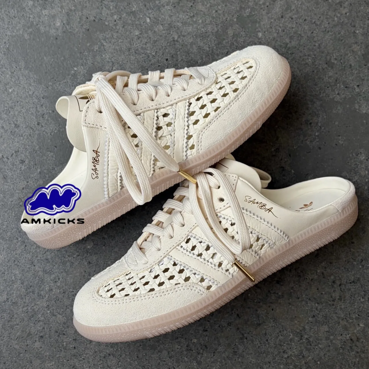 adidas Samba Mule Woven Basketweave Cream White