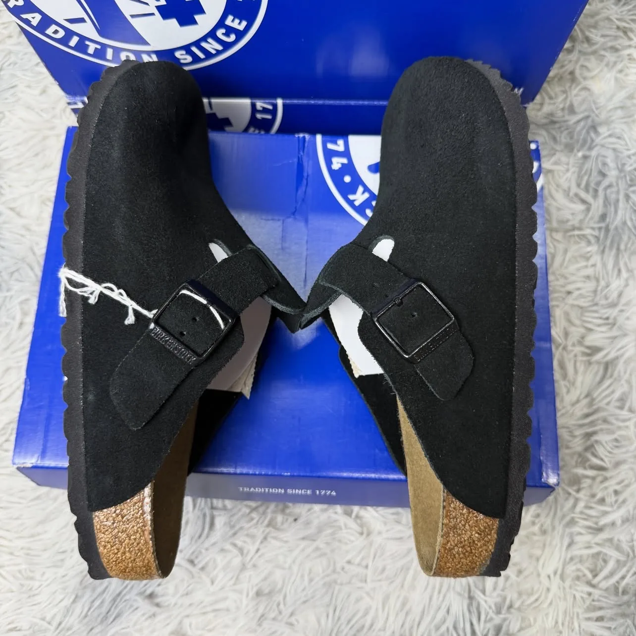 Birkenstock Boston Soft Footbed "Suede Black"