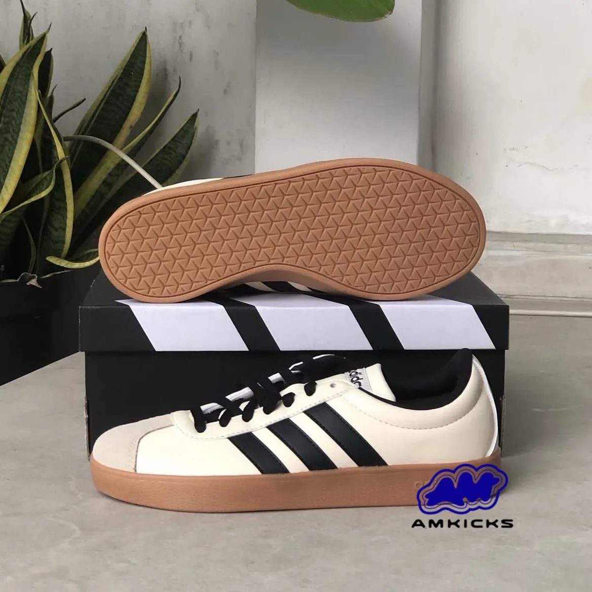 adidas VL Court Base "White Black Crystal Sand"