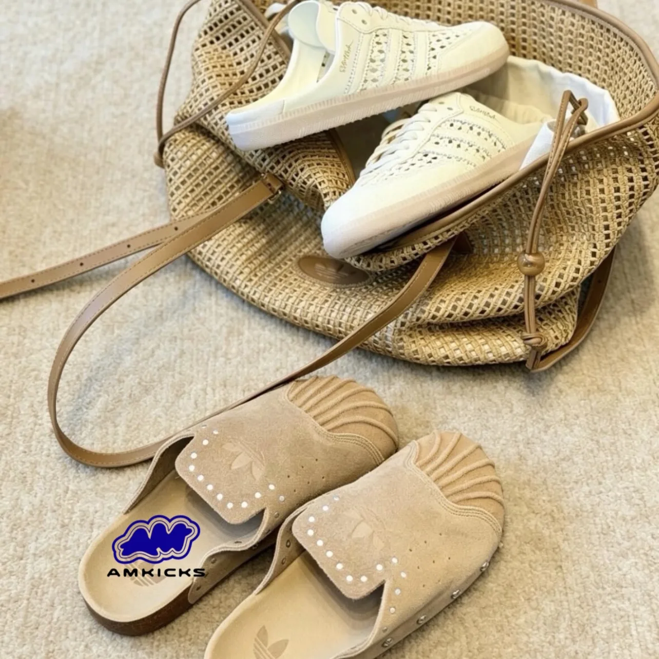 adidas Samba Mule Woven Basketweave Cream White