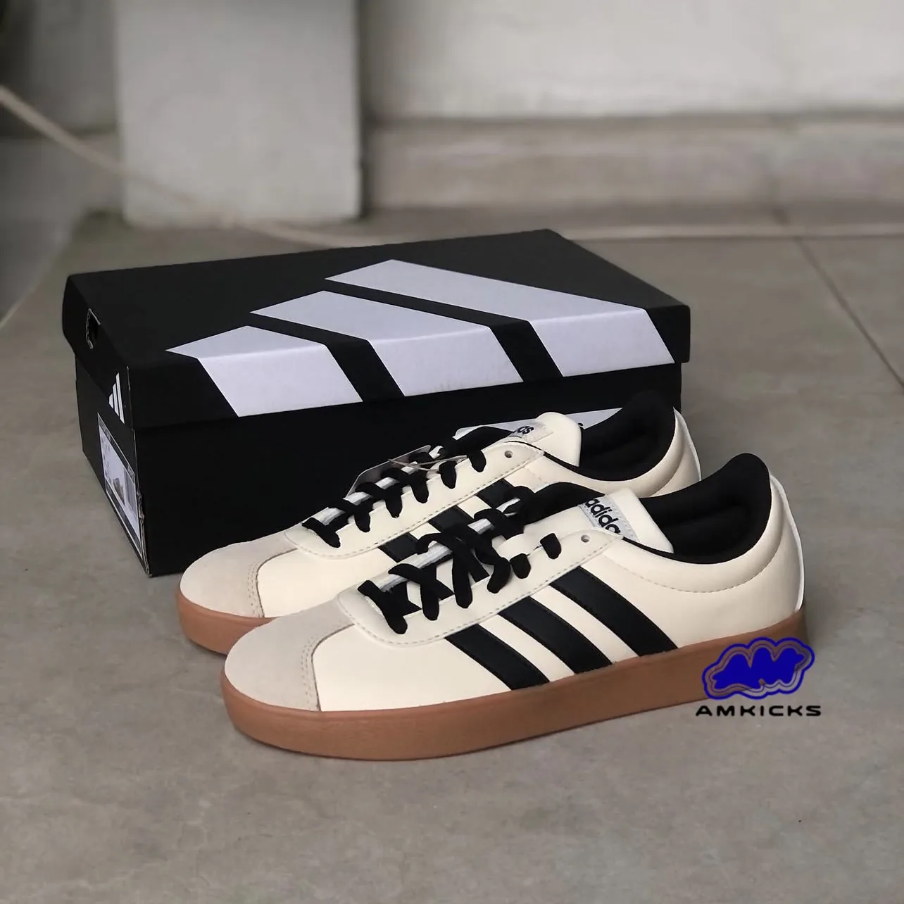adidas VL Court Base "White Black Crystal Sand"