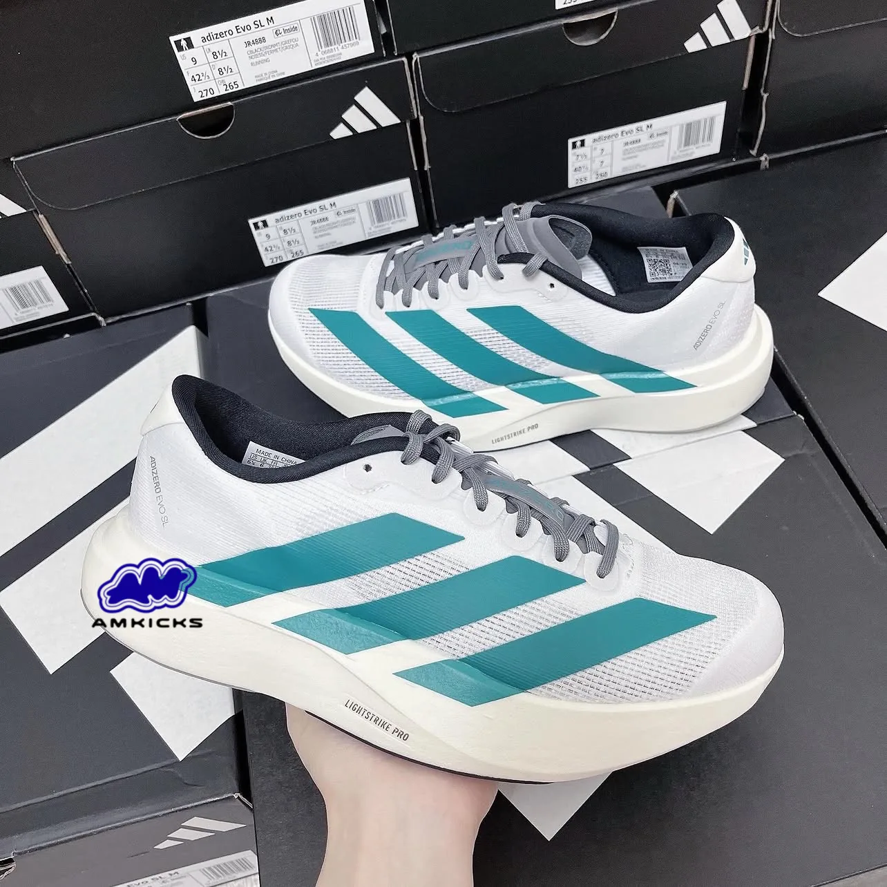 adidas Adizero Evo SL "White Pure Teal"