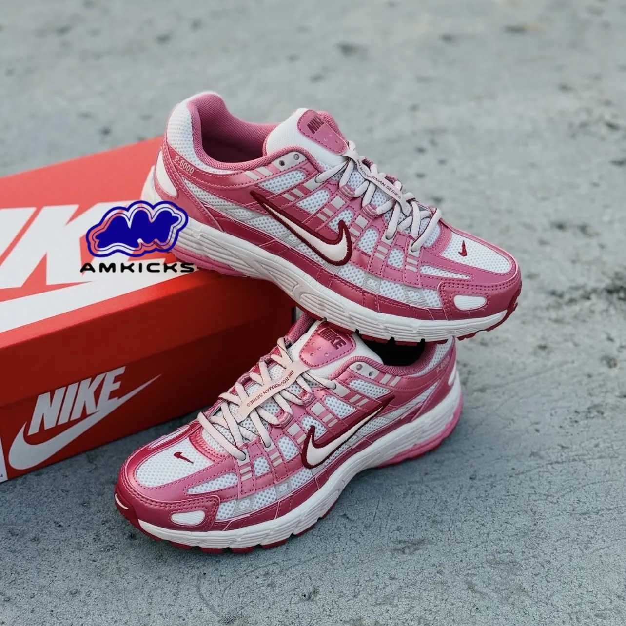 Nike P-6000 "White Silt Red Peony"