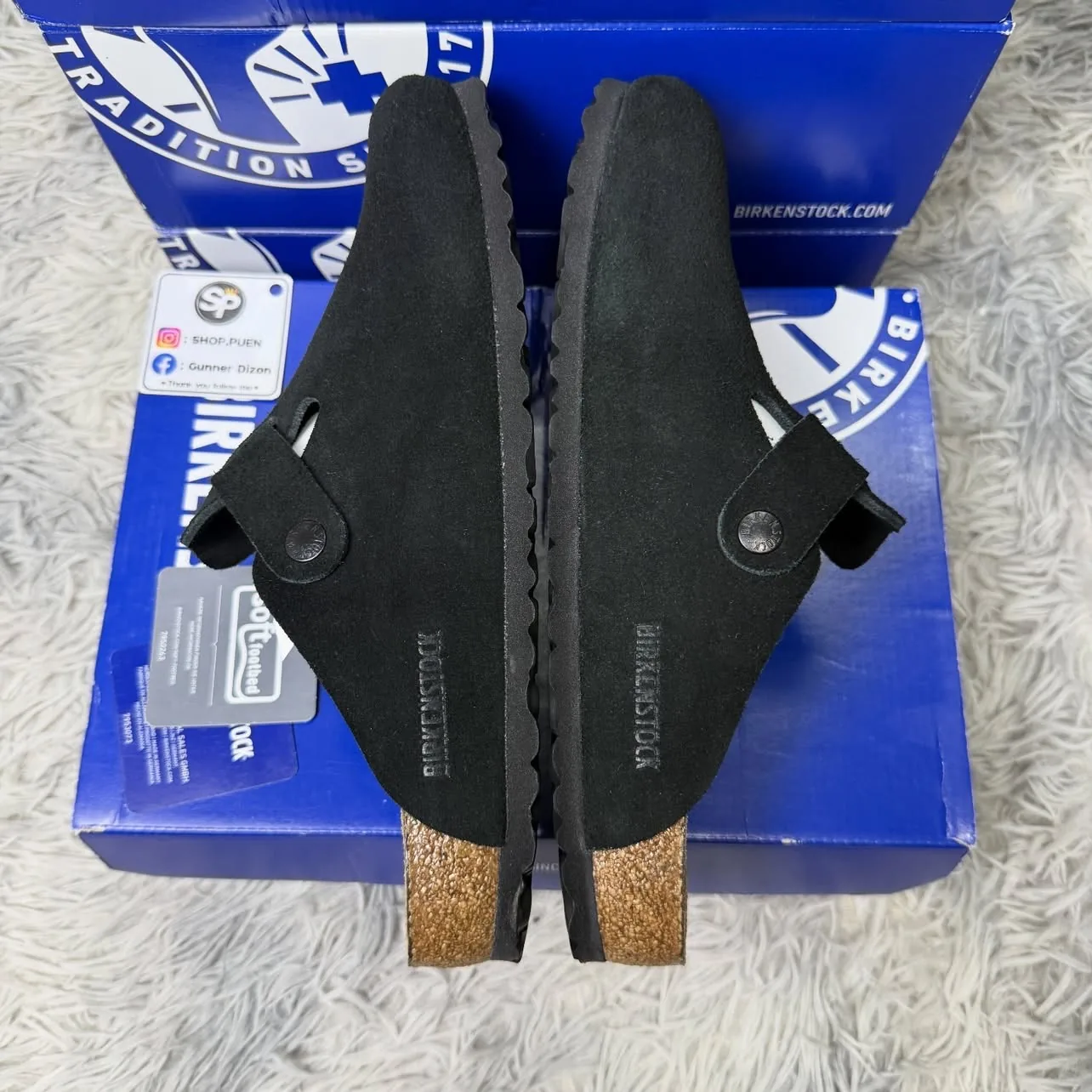 Birkenstock Boston Soft Footbed "Suede Black"