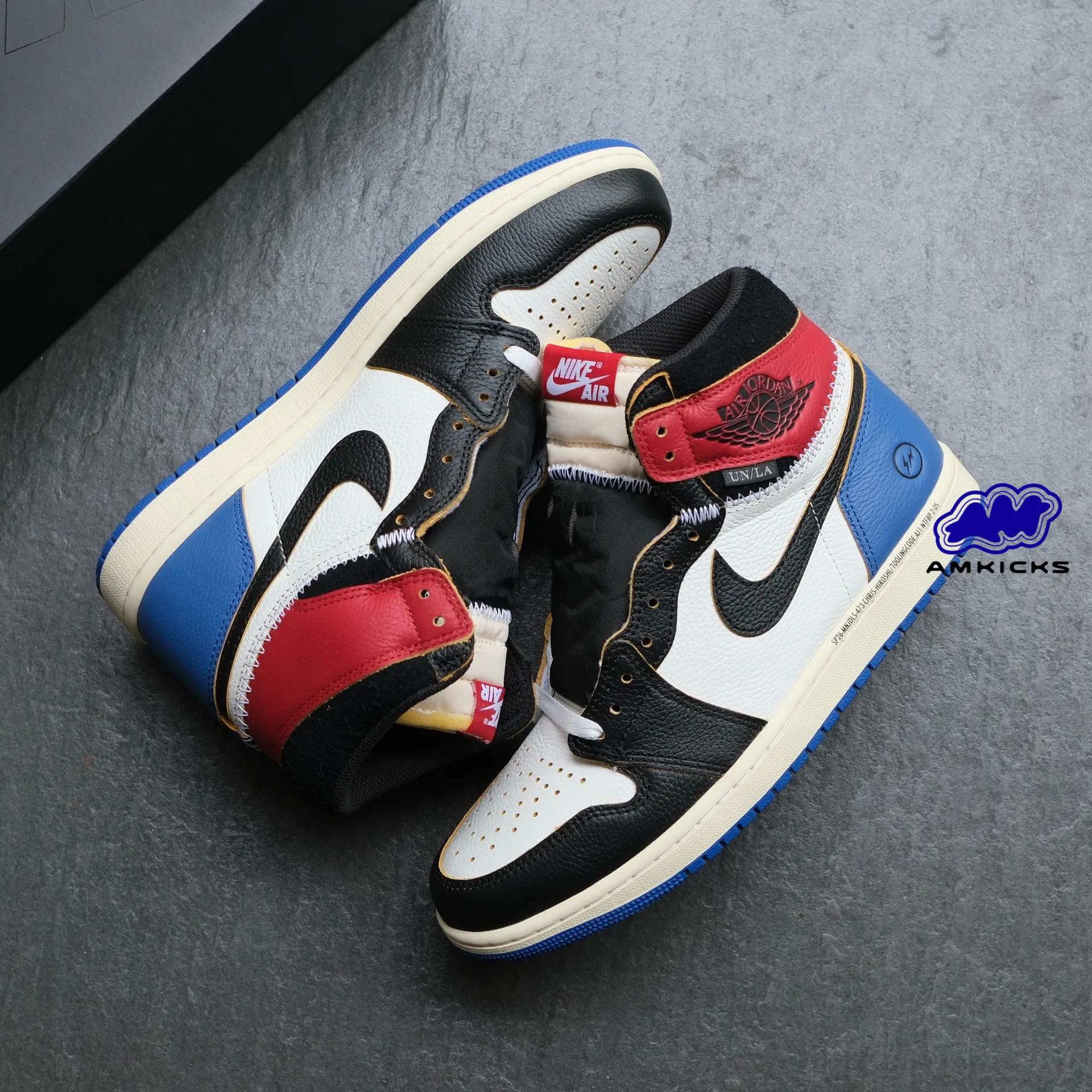 Jordan 1 Retro High OG SP Fragment x Union LA Varsity Red Sport Royal