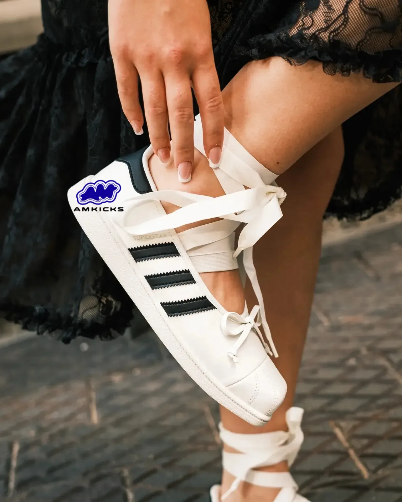 adidas Superstar Square Toe Ballet "JENNIE Off White Black"