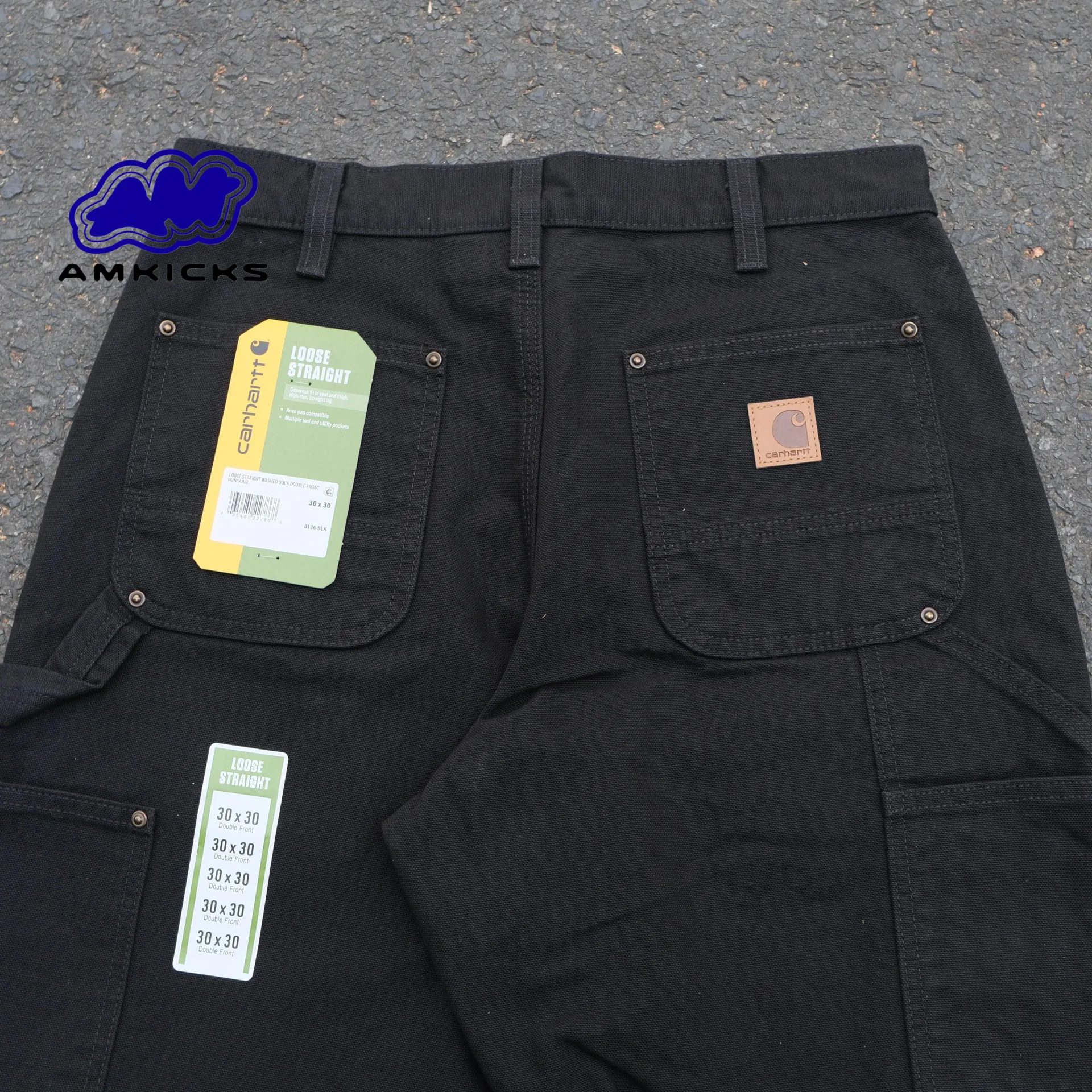 Carhartt Double Knee Black Pants B136 BLK