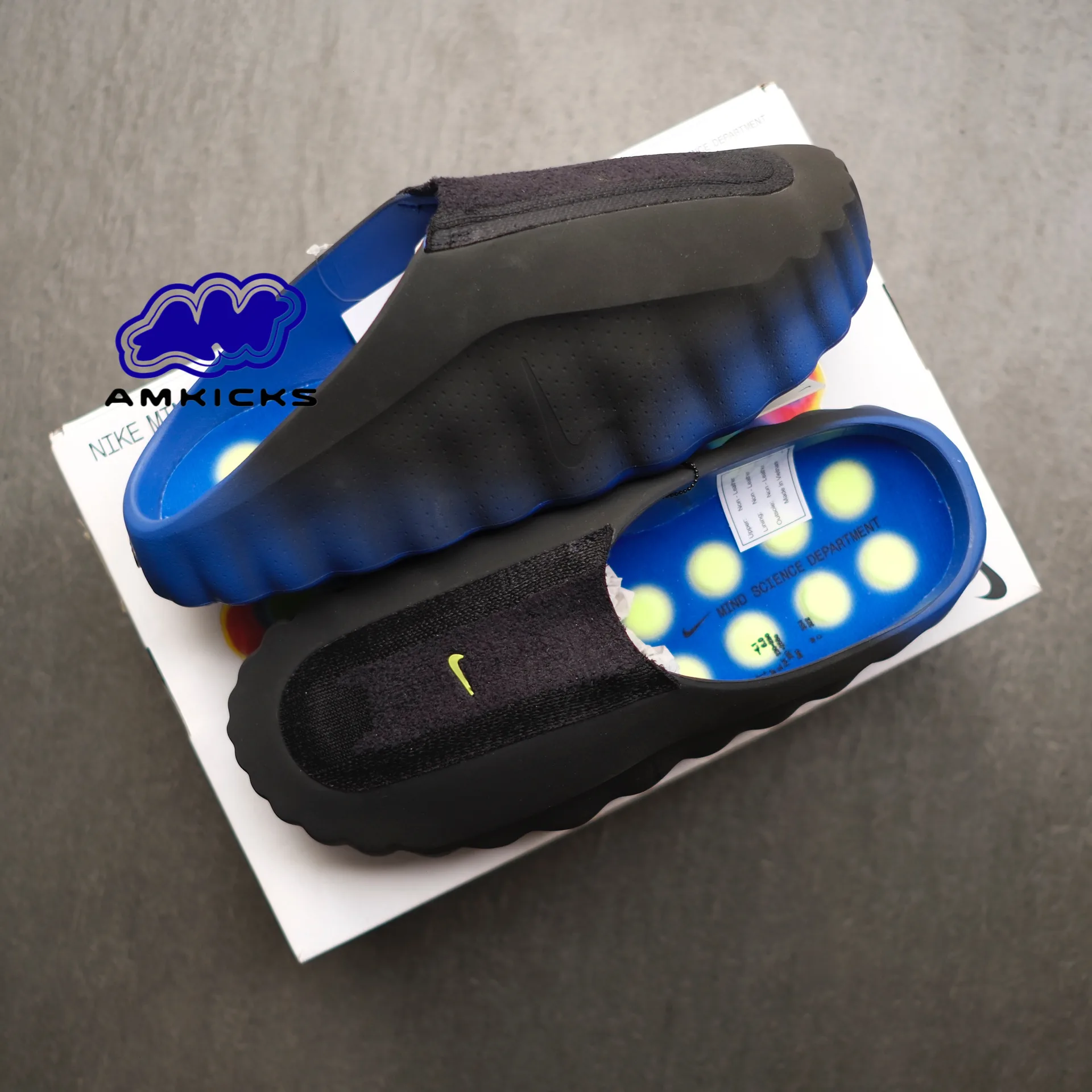 Nike Mind 001 Flyknit Slide "Hyper Royal Black"