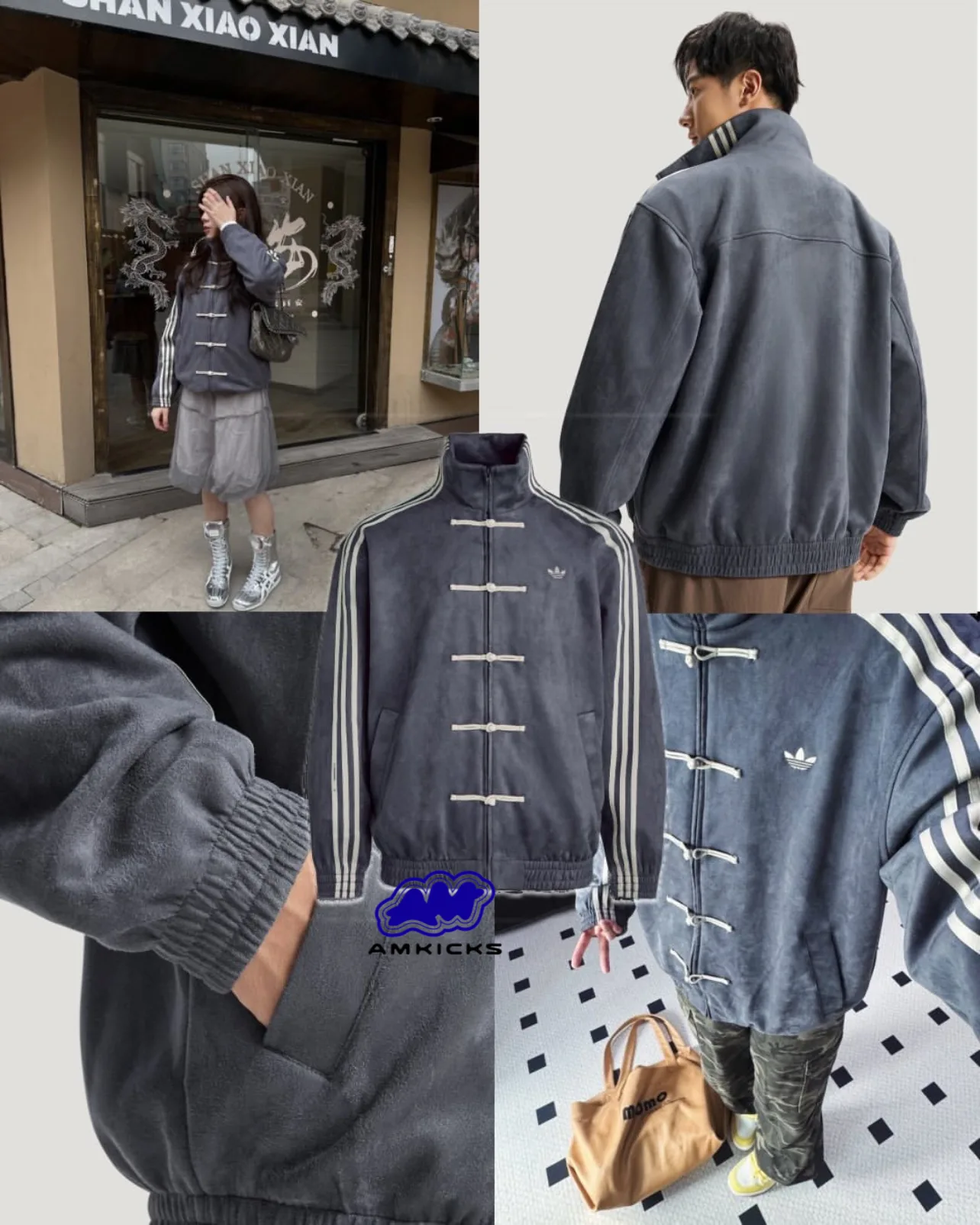 adidas CTT Chinese Track Top 3.1 Gender Neutral Jacket "Grey Blue" - KR0295-US
