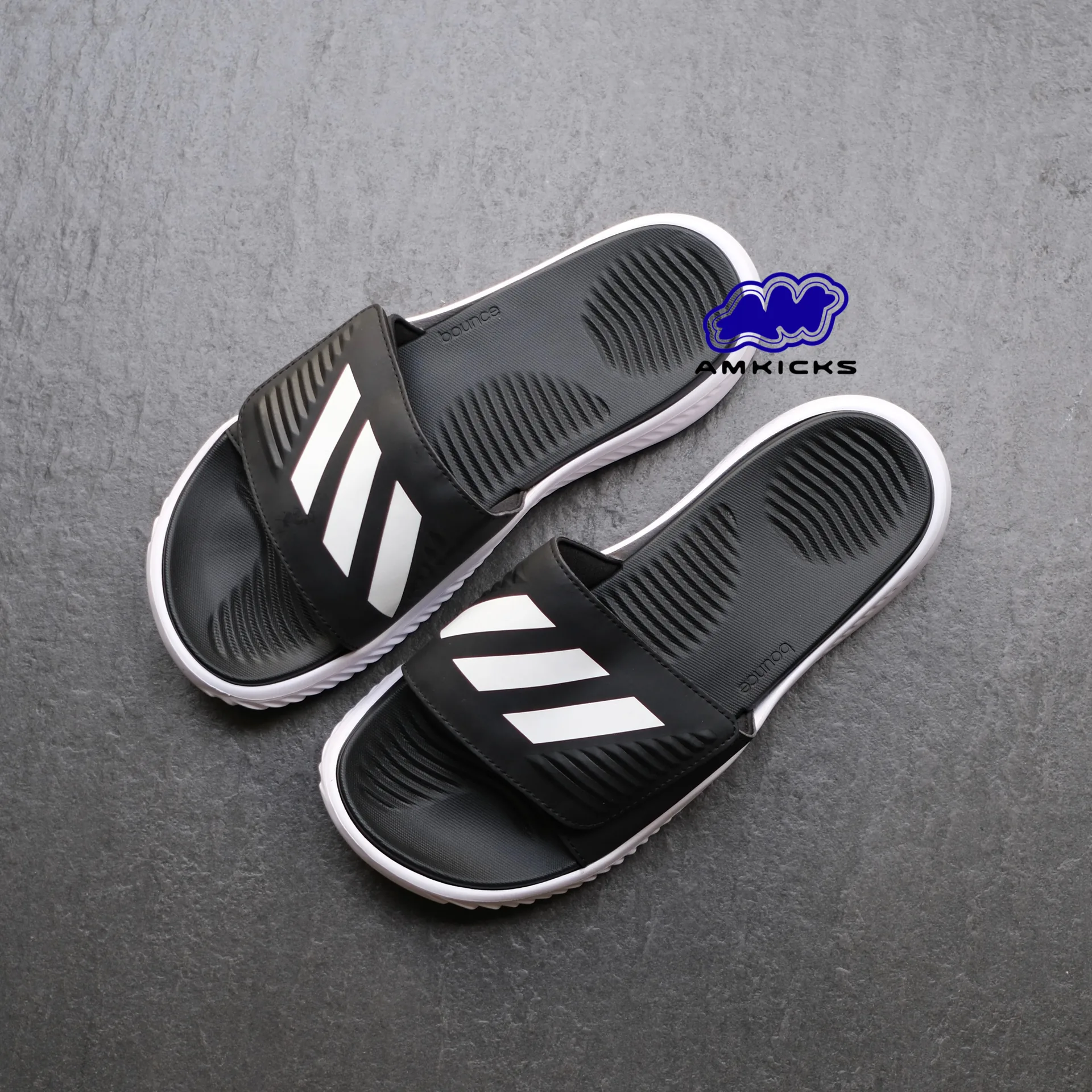 Adidas Alphabounce Slide "Black White"