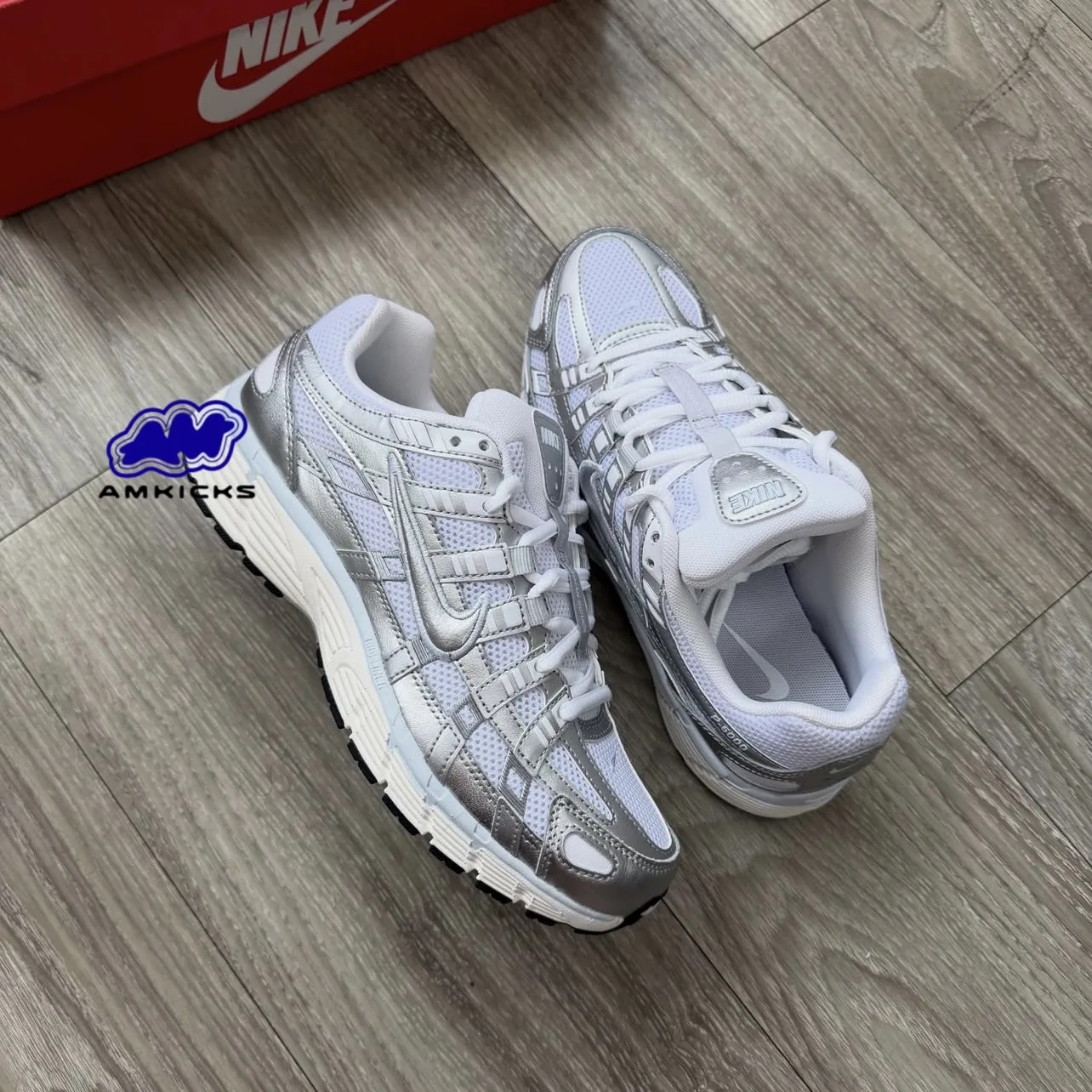 Nike P-6000 "White Metallic Silver Flat Silver Black"
