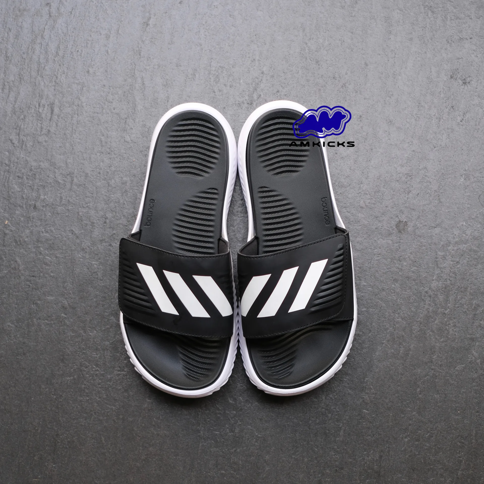 Adidas Alphabounce Slide "Black White"