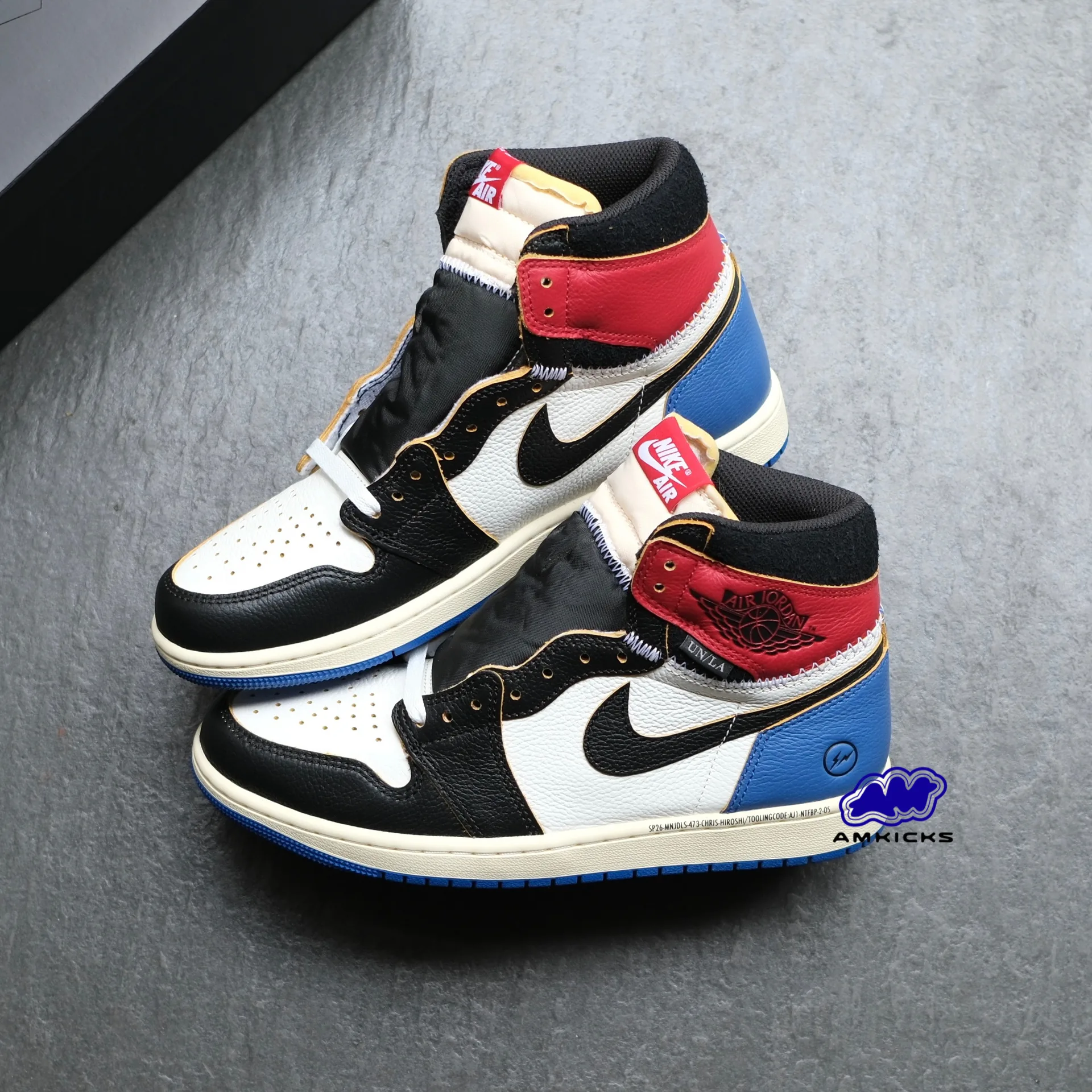 Jordan 1 Retro High OG SP Fragment x Union LA Varsity Red Sport Royal