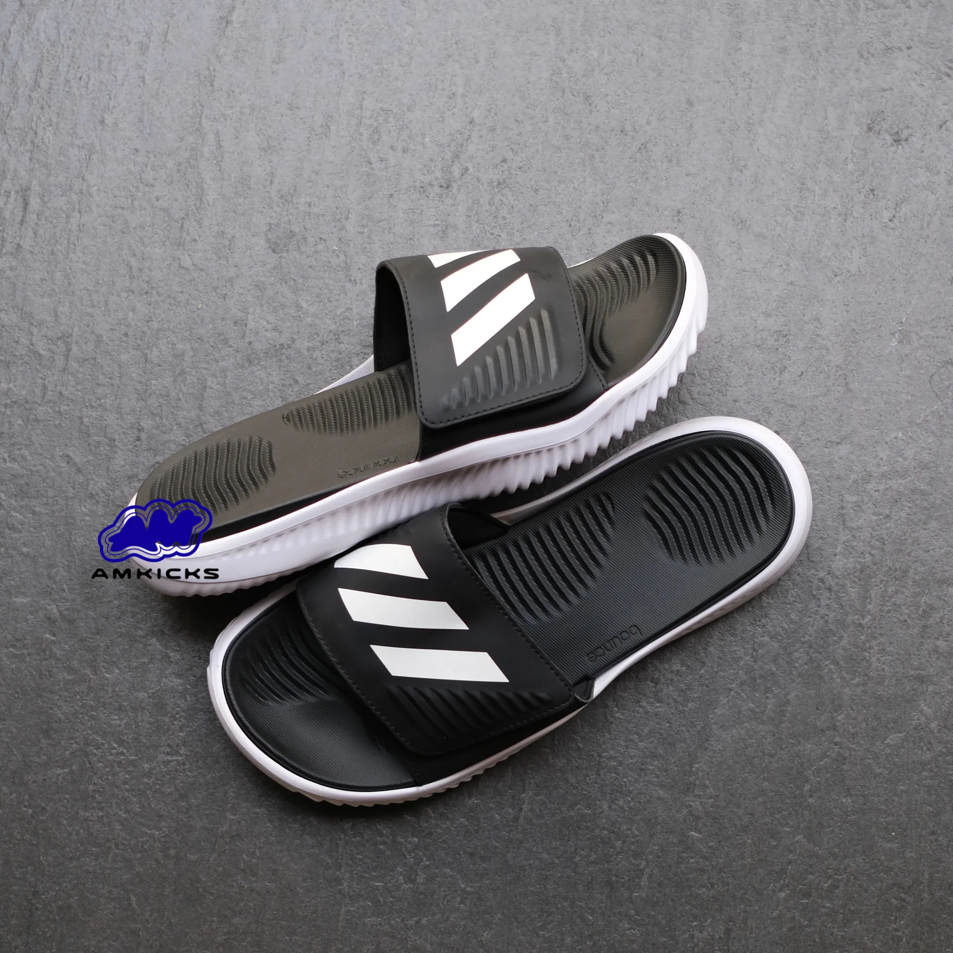 Adidas Alphabounce Slide "Black White"