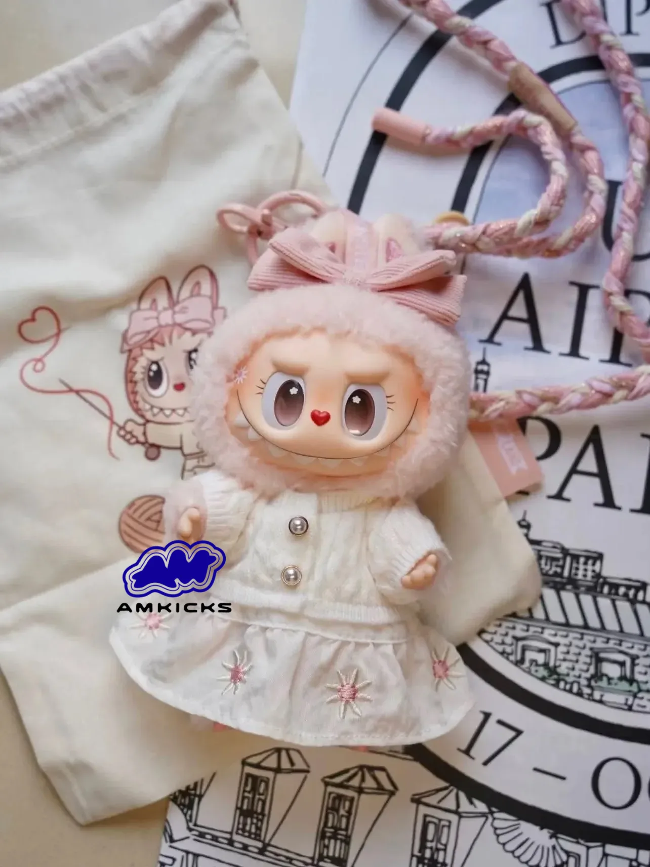 The Monsters Mokoko Fall into Sweaters Series Vinyl Plush Pendant