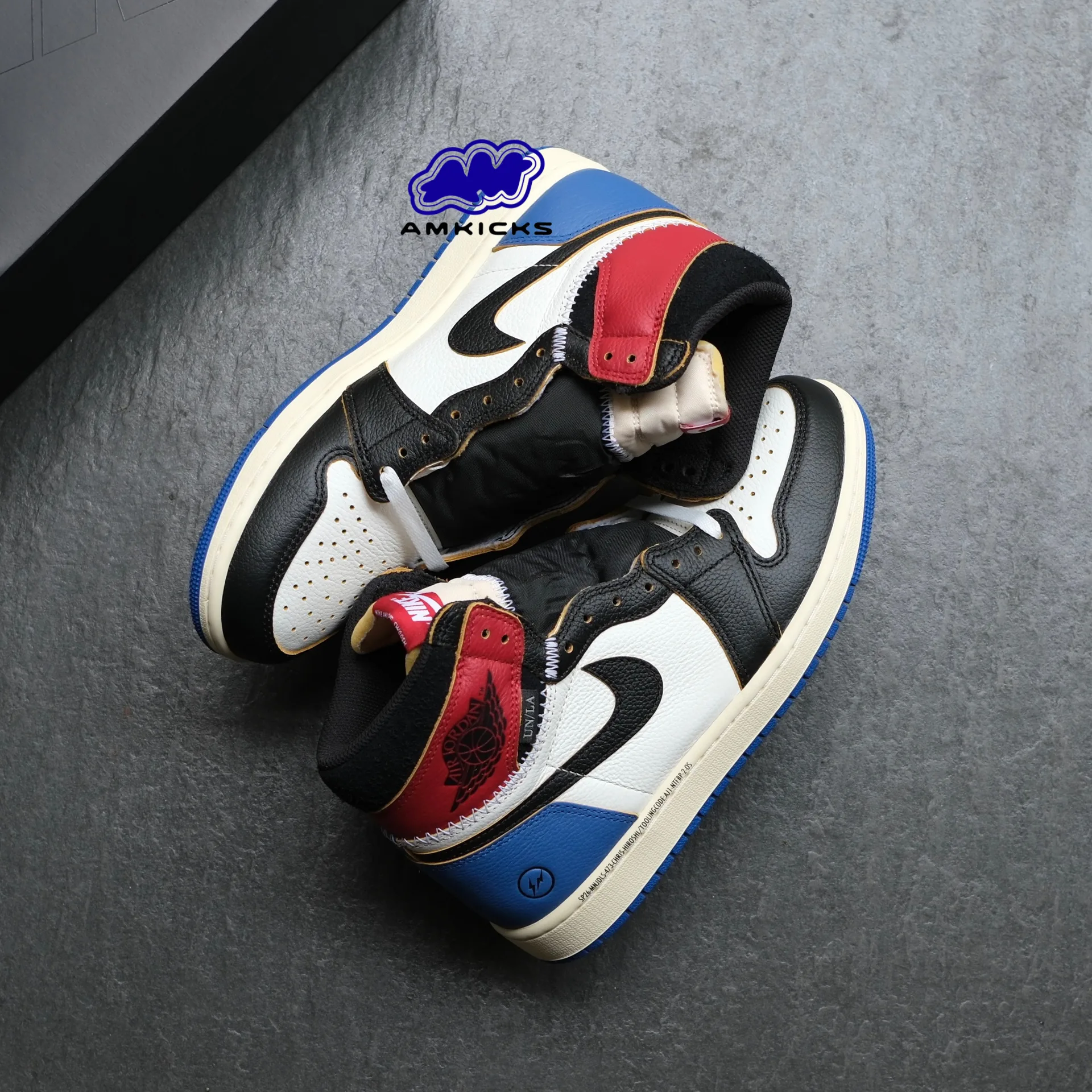Jordan 1 Retro High OG SP Fragment x Union LA Varsity Red Sport Royal