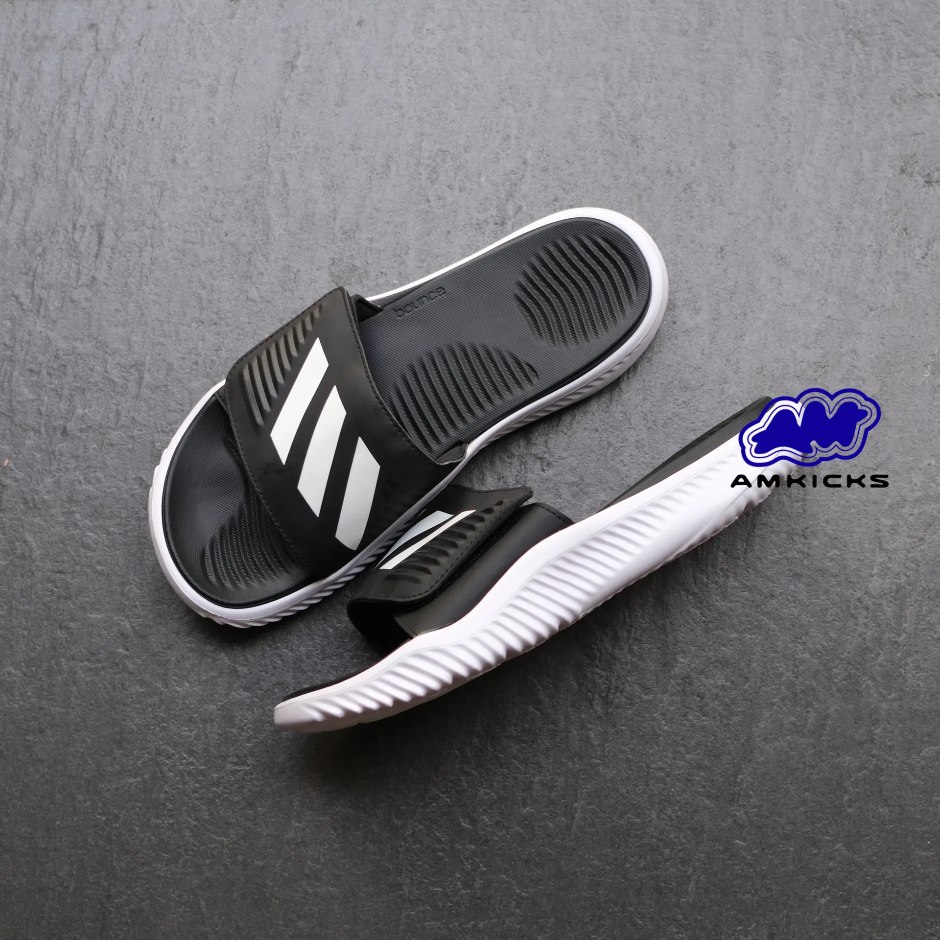 Adidas Alphabounce Slide "Black White"